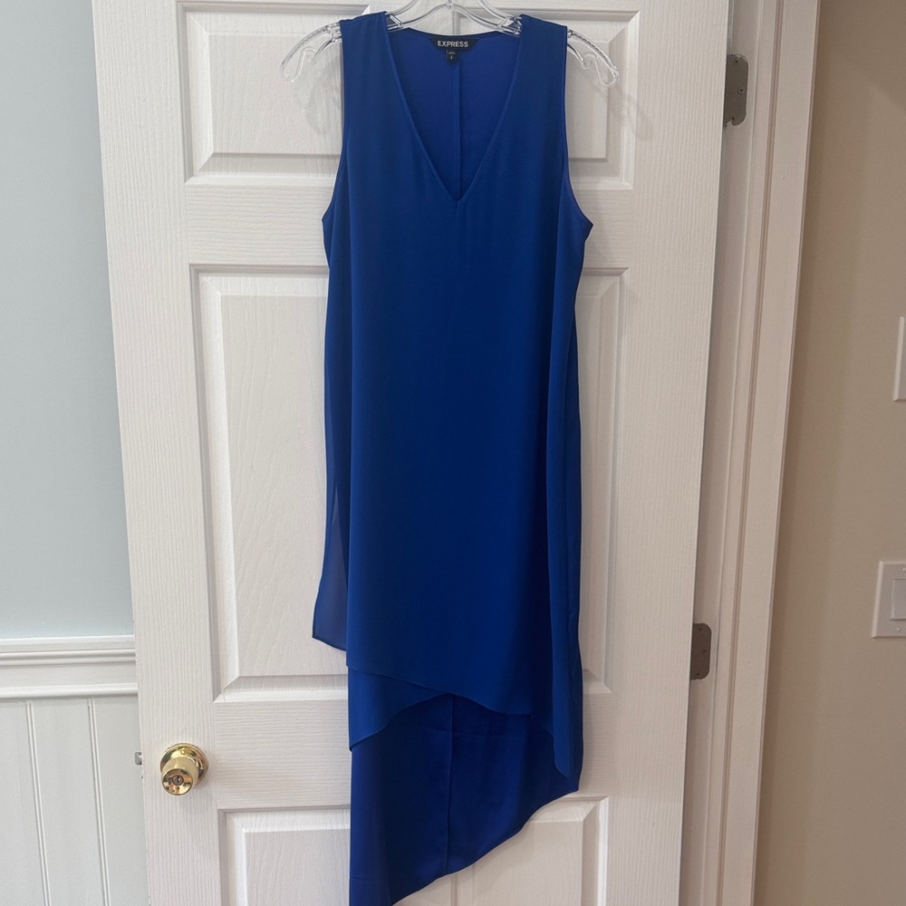 Express Asymmetrical Dress in Vibrant Blue